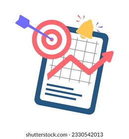 Project development icon, daily plan, work organizer, productivity success. Vector illustration.