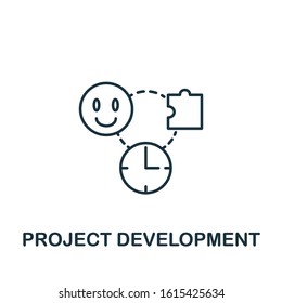 Project Development icon from reputation management collection. Simple line element Project Development symbol for templates, web design and infographics