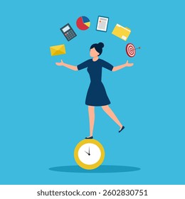 Project development manager, skill management, planning or communication to success, process or efficiency to finish work, productivity concept, businesswoman control project management skill.