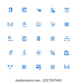 Project Development related icon set. Pixel Perfect Project Development Monochrome Style 2D Icon