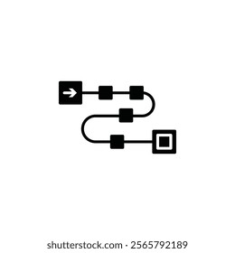 project development road mapping icon Vector flat thin line illustration