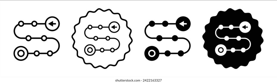 project development road mapping set in black and white color. road mappingsimple flat icon vector