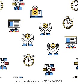 Project Development Vector Seamless Pattern Thin Line Illustration