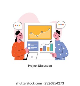 Project Discussion  Flat Style Design Vector illustration. Stock illustration