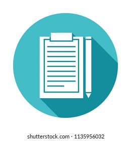project documentation icon in Flat long shadow style on white background