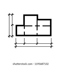 project drawing building plan icon. black isolated.