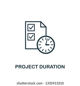 Project Duration icon. Creative element design from risk management icons collection. Pixel perfect Project Duration icon for web design, apps, software, print usage