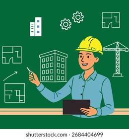 Project Engineer Illustration on Background