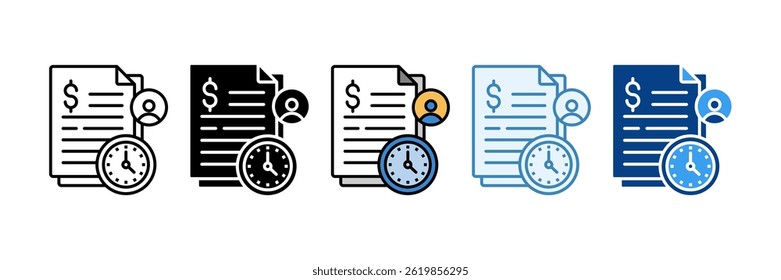 Ícone de Estimativa do Projeto Definir Coleção de Vários Estilos