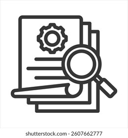 Project Evaluation Outline Icon Vector Illustration