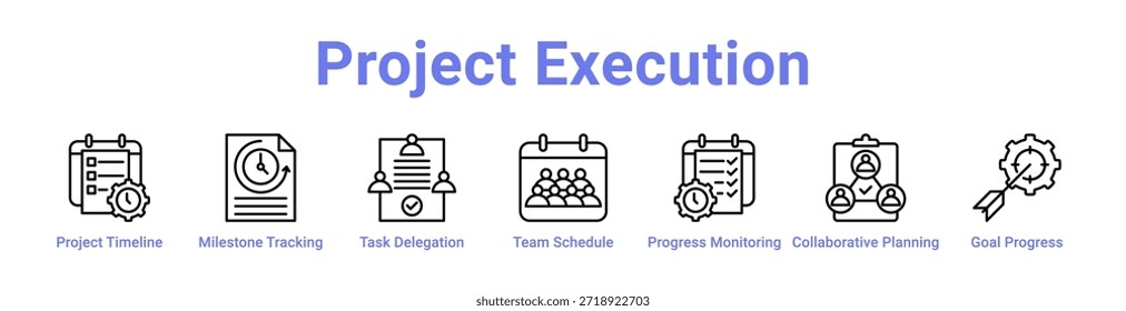 -Project Execution icon banner and collection