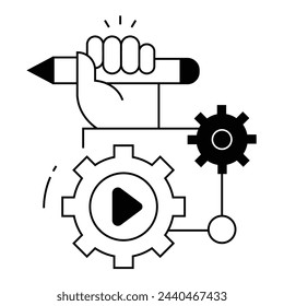 Project Execution Icon Illustration. Efficient Project Execution Illustration. Graphic depiction of streamlined project execution process ensuring timely and successful project delivery.