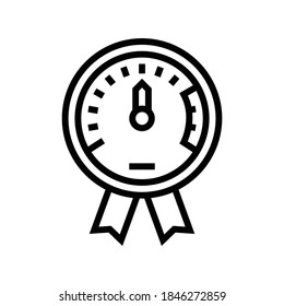 project execution on time line icon vector. project execution on time sign. isolated contour symbol black illustration