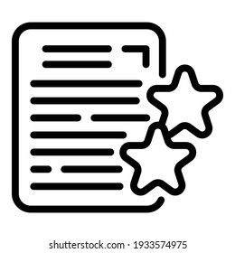 Project features icon. Outline project features vector icon for web design isolated on white background