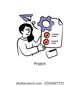 Projekt ausgefüllte Kontur Style Design Vektor Stock-Illustration. 