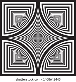 Project of five towers minaret ceiling arabesque abstract cut art deco illusion on transparent background