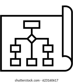 Project Flow Chart Vector Icon