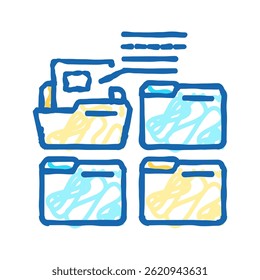 project folder doodle icon sketch vector. project folder sign. isolated symbol illustration