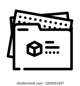 project folder line icon vector. project folder sign. isolated contour symbol black illustration