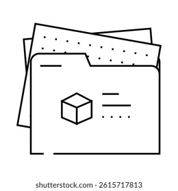 project folder line icon vector. project folder sign. isolated contour symbol black illustration
