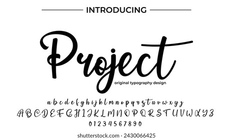 Project Font Stylish brush painted an uppercase vector letters, alphabet, typeface