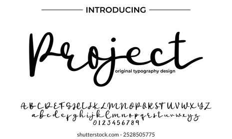 Project Font Stilvoller Pinsel gemalt ein Großbuchstaben, Buchstaben, Schrift