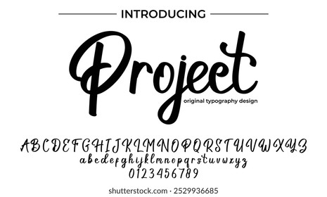 Project Font Stylish brush painted an uppercase vector letters, alphabet, typeface