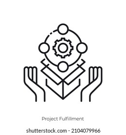 Project Fulfillment icon. Outline style icon design isolated on white background