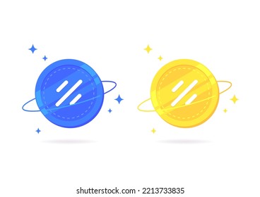 Project Galaxy (GAL) coin flat icon isolated on white background.