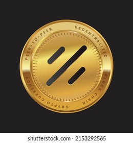 Project Galaxy (GAL) crypto currency token logo on gold coin black themed design. vector illustration for cryptocurrency symbols, icons, banner, poster, financial projects.