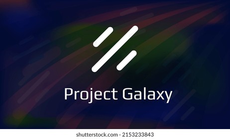 Project Galaxy GAL token cryptocurrency logo on dark colorful background. Credential infrastructure empowers brands to build better products in Web3. Vector illustration.