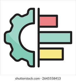 Elemento Ícone De Gantt Do Projeto Para Design