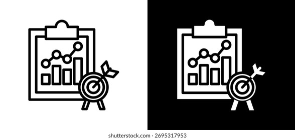 Ícone de metas do projeto Ilustração de vetor de estilo duplo