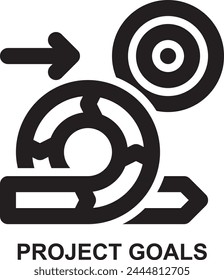 project goals, target, objective, goal, agile, project management expanded agile outline icon license for web mobile app presentation printing