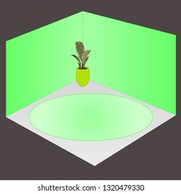 project green room on a dark background
