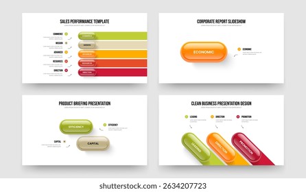 Crescimento do Projeto 5 1 2 3 Elemento Infográfico Conjunto de Layouts de Apresentação de Slides. Professional Visualization Five One Two Three Step Diagram Frame Modelo Vetor Illustration Collection.