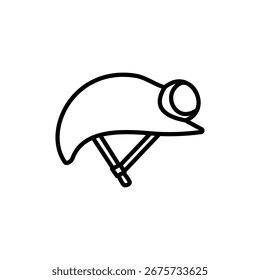ícone de capacete de projeto com lanterna, estilo plano simples, ilustração vetorial, símbolo, pictograma de modelo de logotipo de design, para ui ou ux isolado em branco para aplicativo móvel, editável