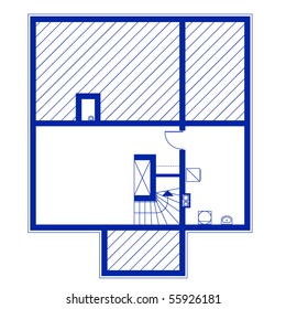 project of a house. basement. thickness of the lines is editable