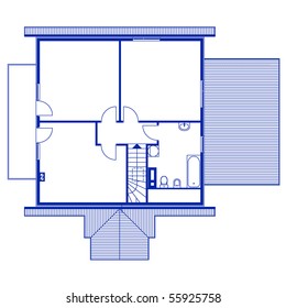 project of a house. garret. thickness of the lines is editable