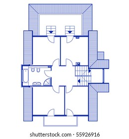 project of a house. garret. thickness of the lines is editable