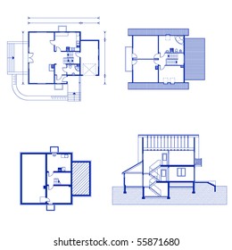 project of a house. thickness of the lines is editable