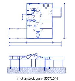 project of a house. thickness of the lines is editable