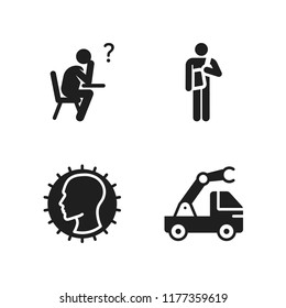 project icon. 4 project vector icons set. user, student and crane icons for web and design about project theme