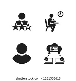 project icon. 4 project vector icons set. user, student and school network icons for web and design about project theme