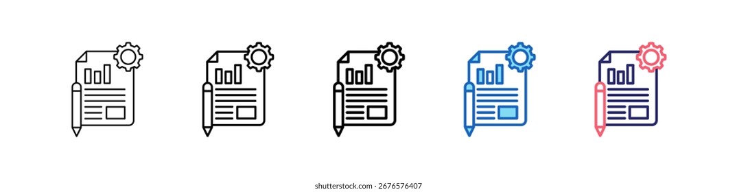 Ícone Do Projeto Em 5 Estilos Diferentes Definem A Coleção.