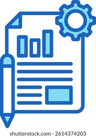 Project Icon Blue Vector Illustration