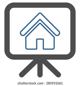 Project icon from Business Bicolor Set. Vector style: flat bicolor symbols, cobalt and gray colors, rounded angles, white background.