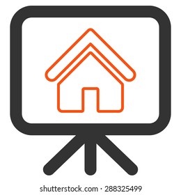 Project icon from Business Bicolor Set. Vector style: flat bicolor symbols, orange and gray colors, rounded angles, white background.