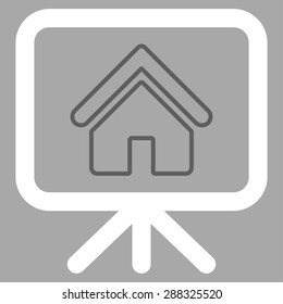 Project icon from Business Bicolor Set. Vector style: flat bicolor symbols, dark gray and white colors, rounded angles, gray background.
