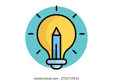 Project icon. colored outline icon style. icon related to creative project. creativity elements vector illustration